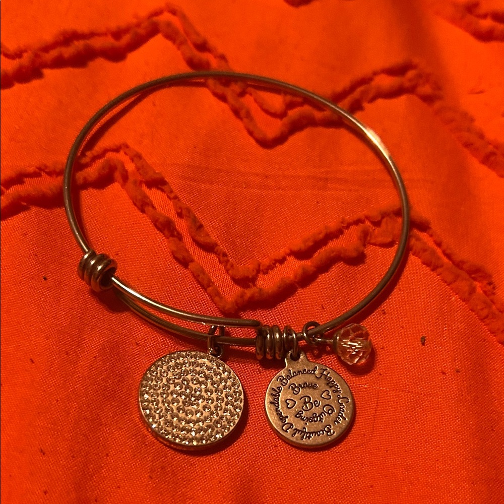 Rose Gold Charm Bangle Bracelet for Women